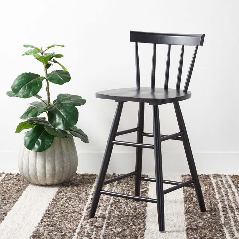Bismarck Tally Wood Counter Stool, Black
