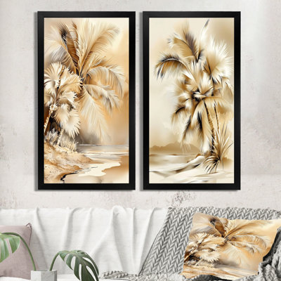 «Maui's Beach Tropical Palms Landscape I - Palm Trees», ensemble d'art mural