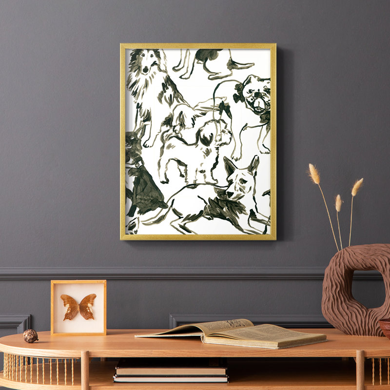 Canine Collage I Framed Print - Solid Wood, 28" H x 22" W