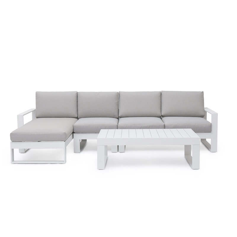 Dawana with Cushions, White, Beige