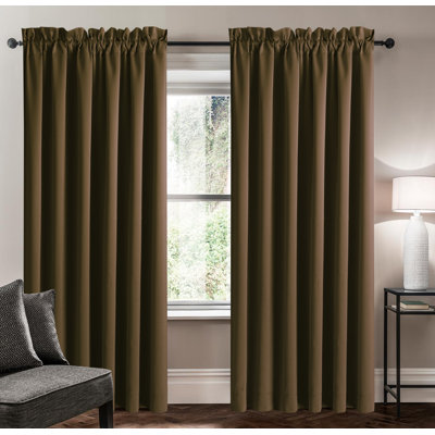 Room Darkening Rod Pocket Single Curtain Panel