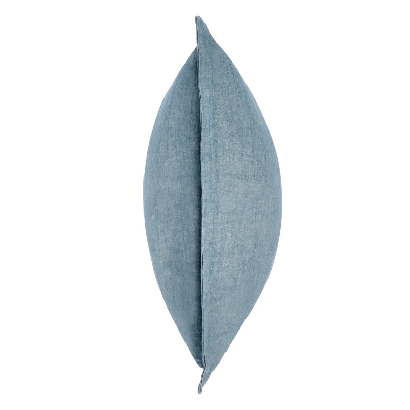 Amy Linen 22-Inch Square Throw Pillow, Blue