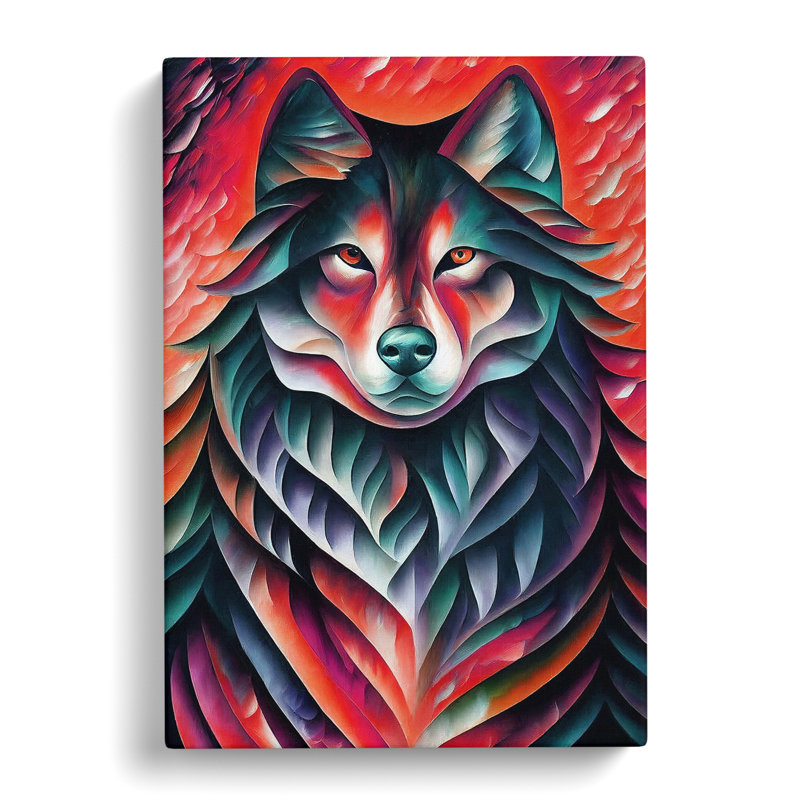 Wolf Portrait No.2 - Wrapped Canvas, 76cm H x 50cm W x 3cm D