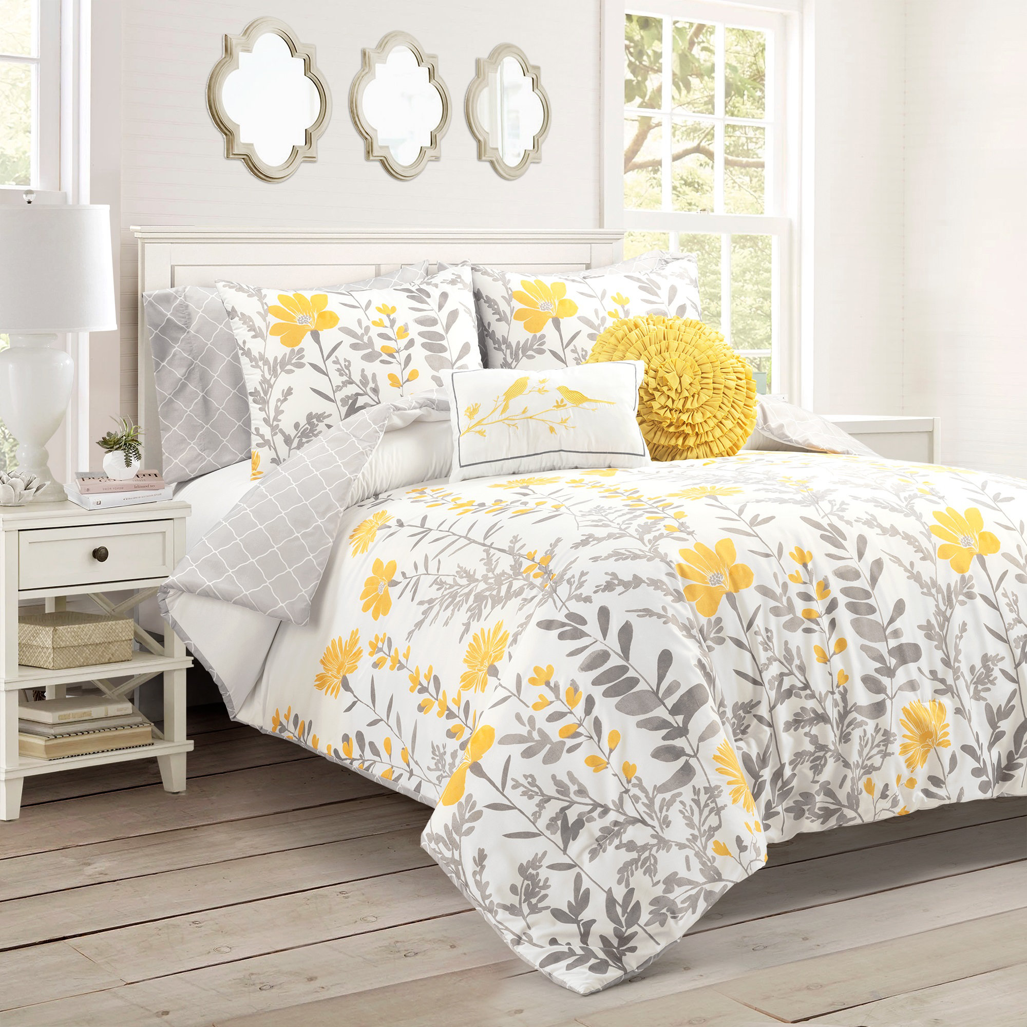 Lush Decor Yellow Reversible 8 Piece Comforter Set & Reviews | Wayfair