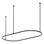 Cabine de douche ovale en laiton 60 "avec supports de plafond 60"