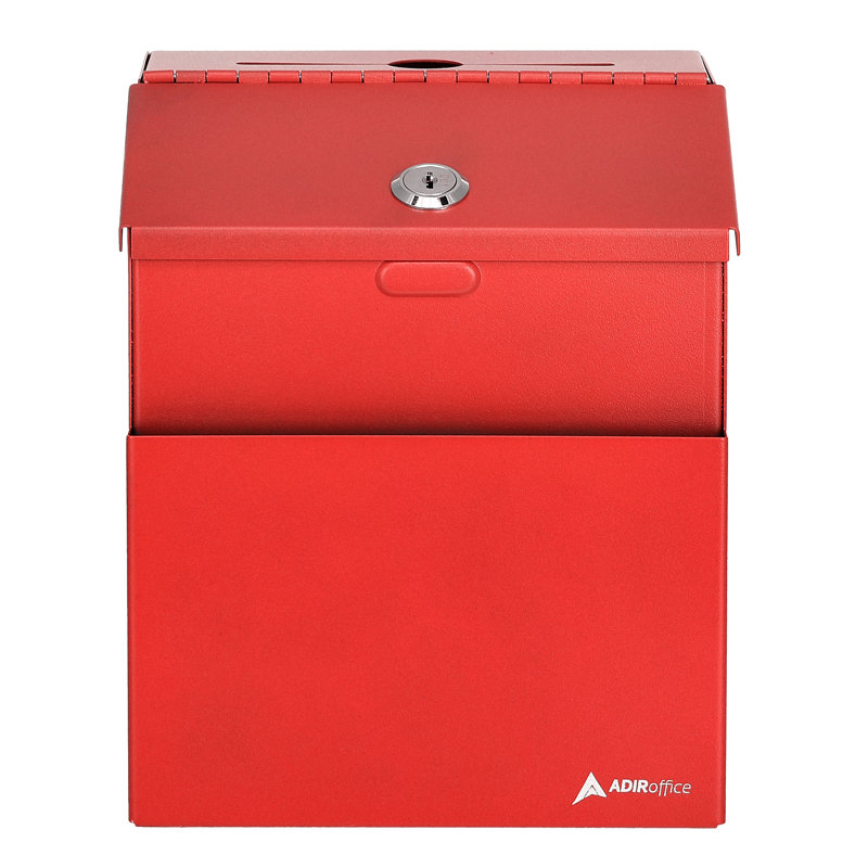 Boîte à idées de fixation murale verrouillable avec cartes, Rouge
