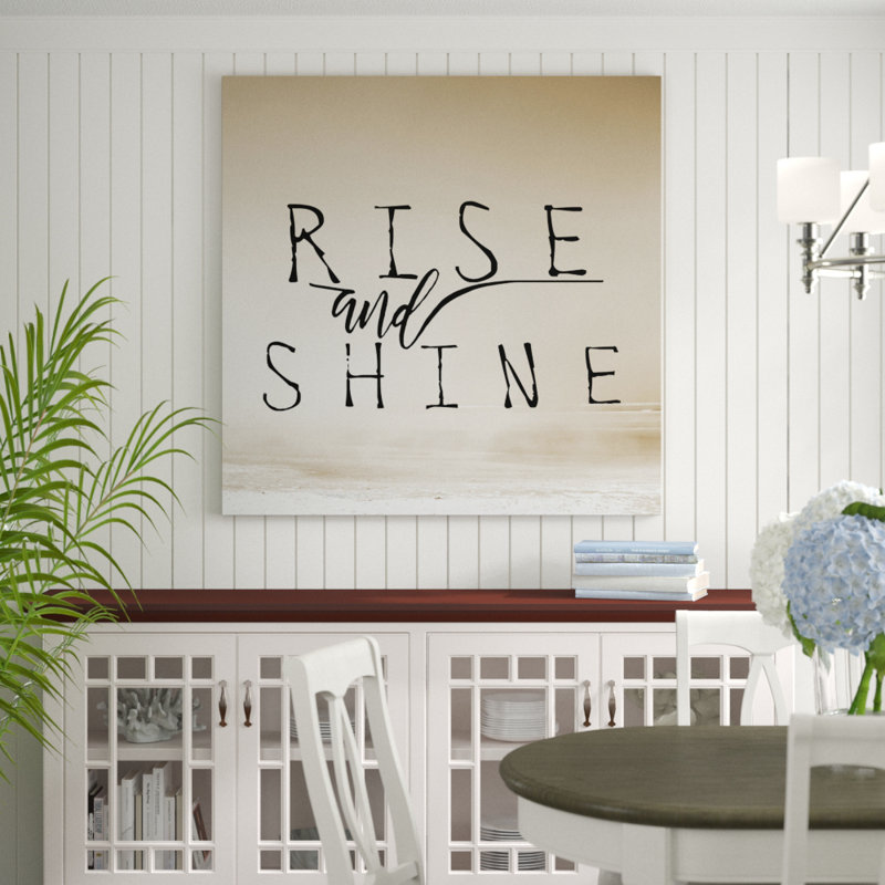 «Rise And Shine Folks», art textuel sur toile, H 18 po x l 18 po x P 1,5 po