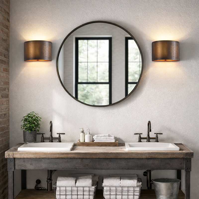 Oullet 1-light 12 In Damp Rated Antique Bronze Wall Sconce