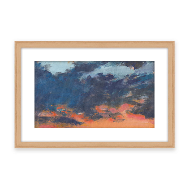 Coastal Retreat Asbury Park Sunset, 16" H x 24" W x 1.125" D, White, Framed Canvas