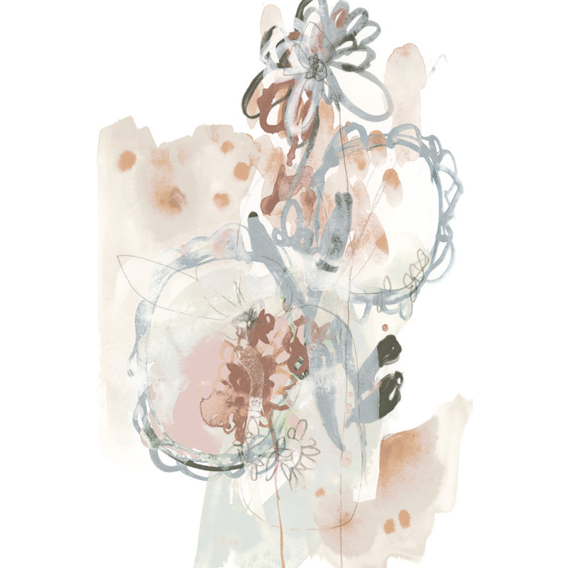 Petal Drift II by June Erica Vess -  Painting, 122 cm H x 81 cm W, Black Floater Framed