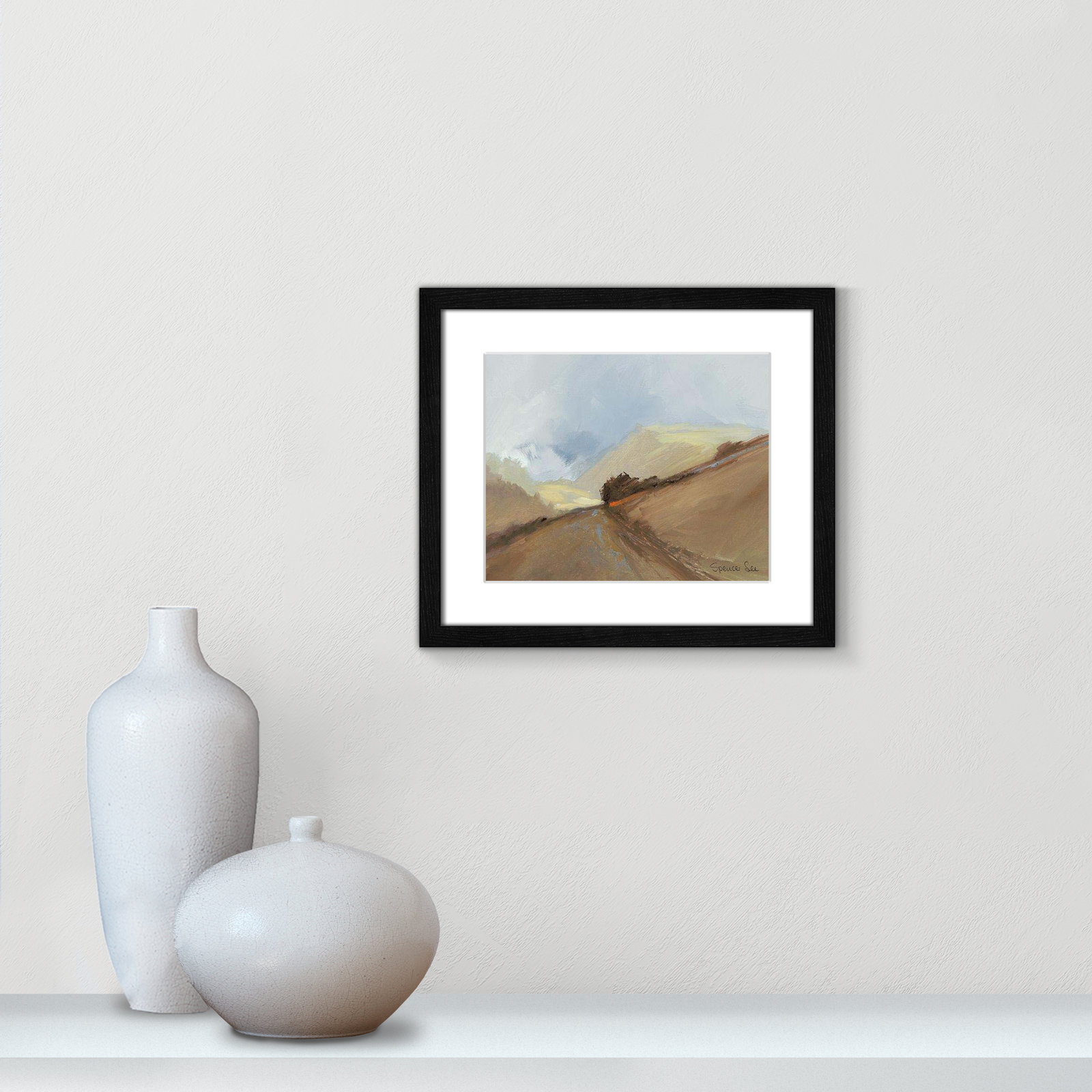 Heaven And Earth II by Spencer Lee, Black Framed, 13" H x 15" W x 0.75" D