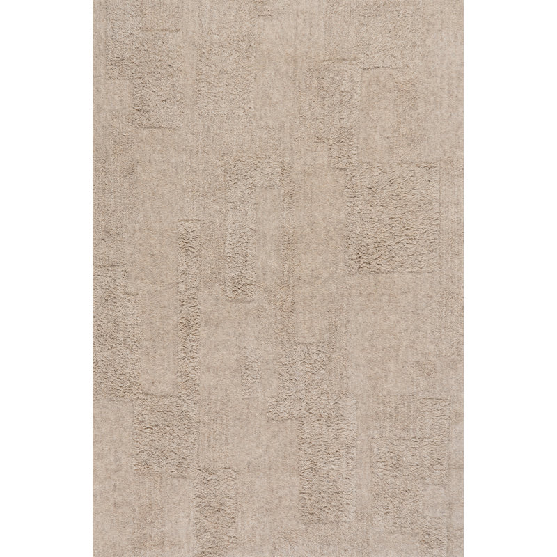 Tapis moderne en laine Flaviana, Beige, Rectangulaire 3 pi x 5 pi