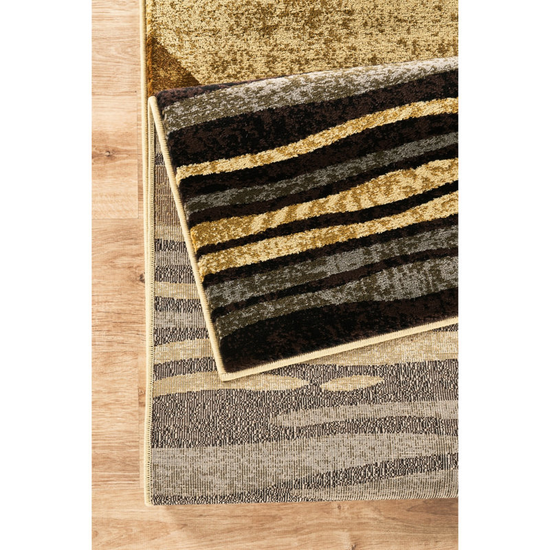 7 pi 10 po Tapis multicolore X 3, motifs géométriques, rayures, polypropylène pour une pièce élégante - tapis coloré et maison moderne