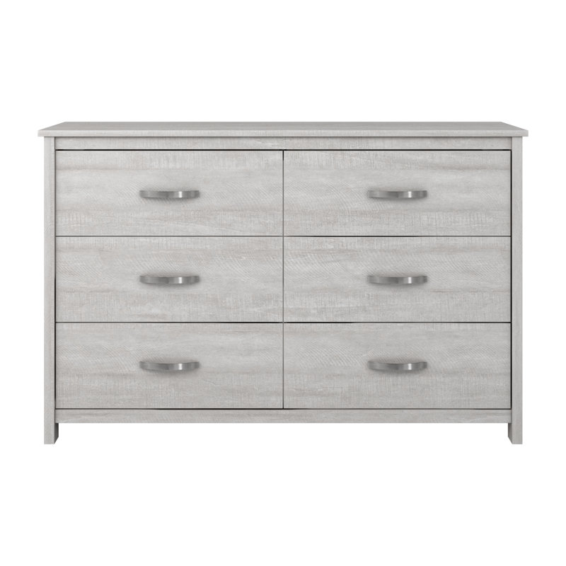 Bogosta 6 Drawer 47'' W Double Dresser, Dusty Gray Oak