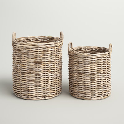 Ensemble de 2 paniers en rotin