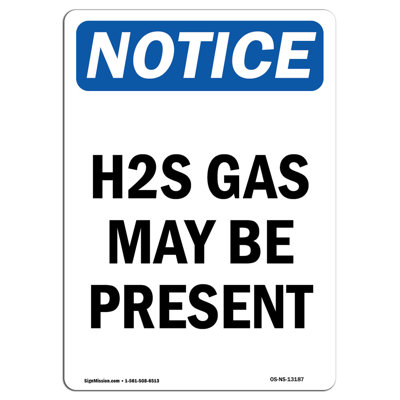 H2S Gas May Be Present Sign
