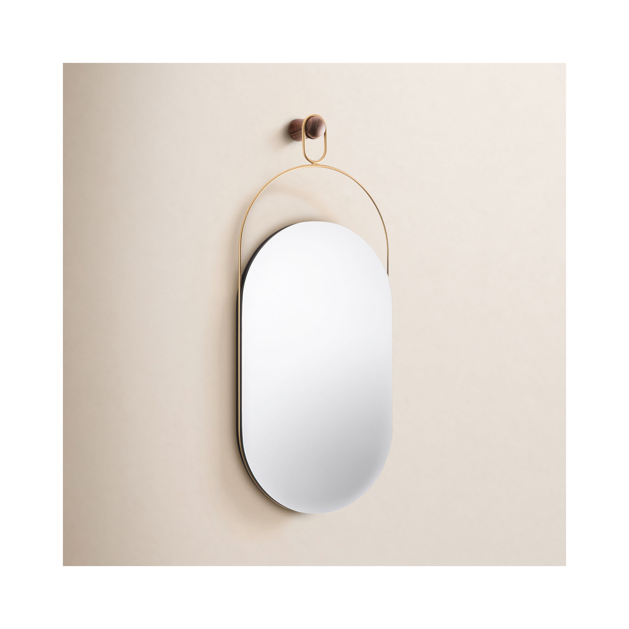Espejo Eslabon Metal Wall Mirror, Gold