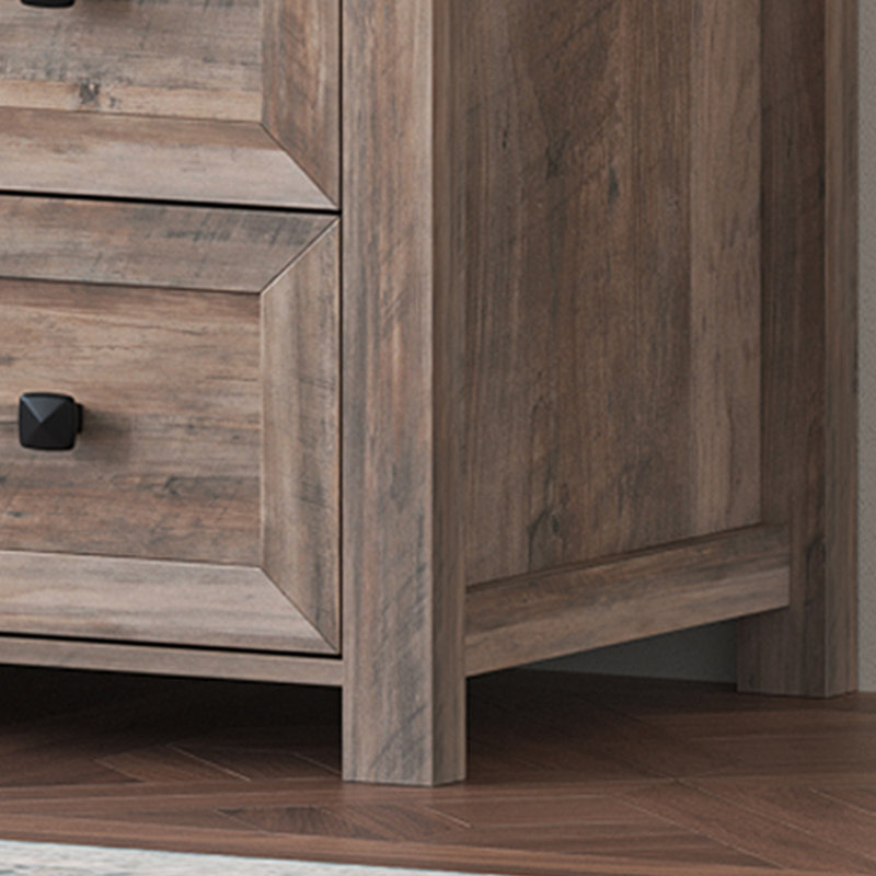 6 Drawer Dresser With Lights And Power Outlet, Gray