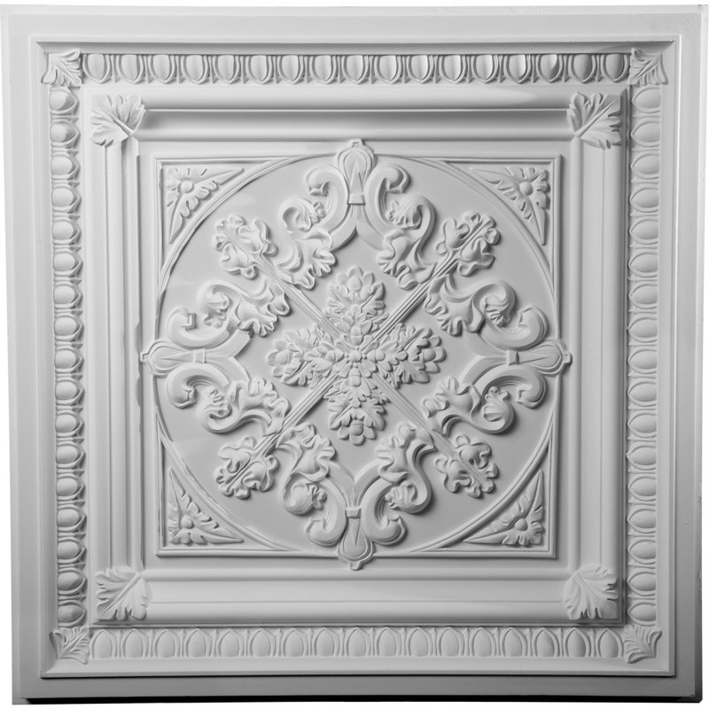 Edwards 24'' L x 24'' W Textured Polyurethane Ceiling Tile In White