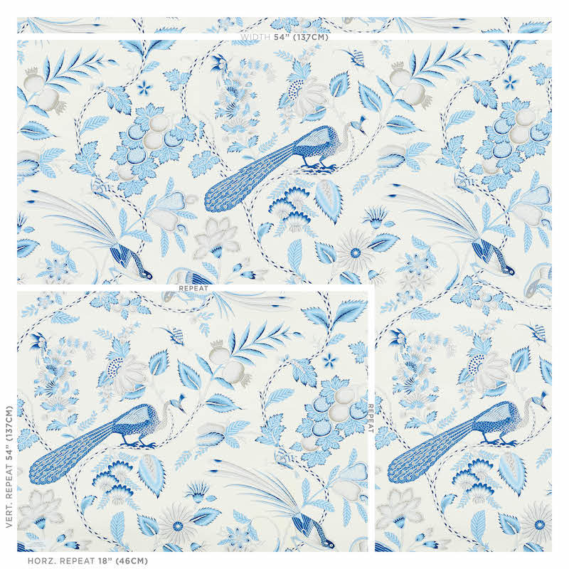 Campagne Wallpaper, Blue/Gris