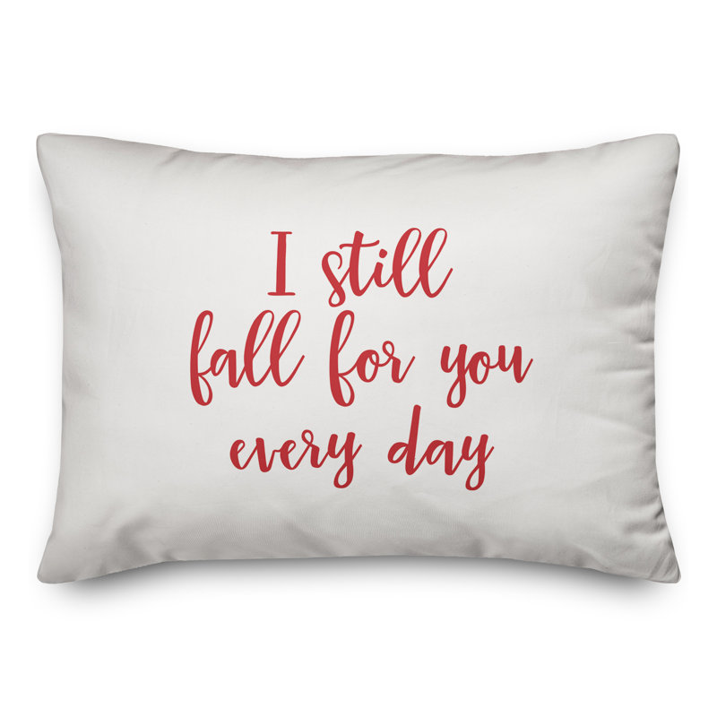  Coussin décoratif I Still Fall For You Every Day, Rouge / blanc