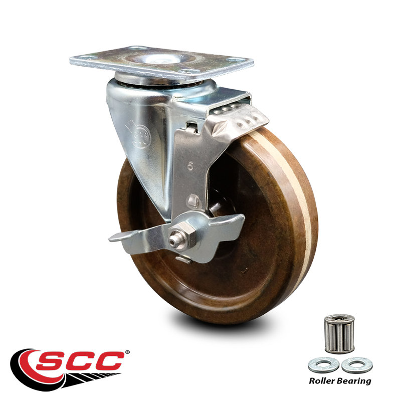 High Temp Phenolic Caster with Brake