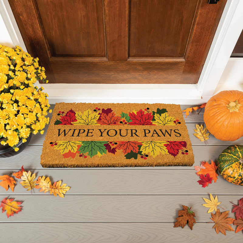 Fall Leaves Personalized Coir Mat