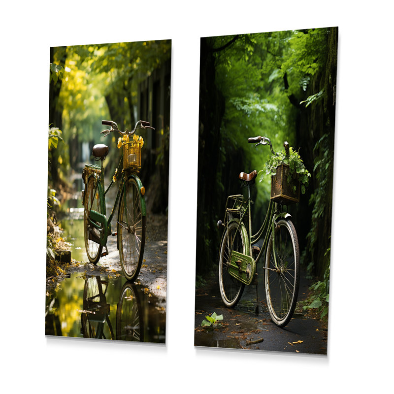 Emerald Excasion - ensemble de 2 impressions sur bicyclette, H 28 po x l 24 po