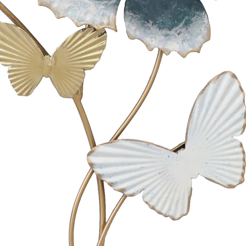 Décoration murale verticale en métal papillon et bleu 21 po Butterfly Sky, Butterfly Sky Wall Sculpture