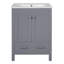 Meuble-lavabo de 48 pouces avec lavabo encastré intégré, armoire de rangement, portes à fermeture en douceur, tiroir divisé et tablette à double couche pour un rangement polyvalent-123654629
