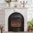 White Black Solid Wood Freestanding Fireplace-117437174