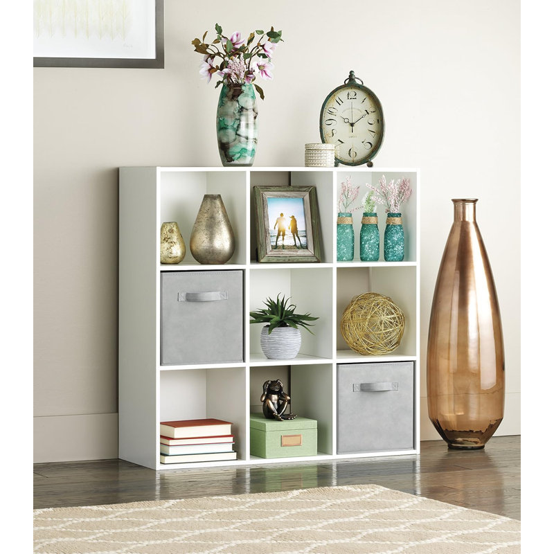 9 Cube Storage Organizer With Shelves, Stackable Design, Wall Mountable, Durable Laminated Particleboard For Home Organization