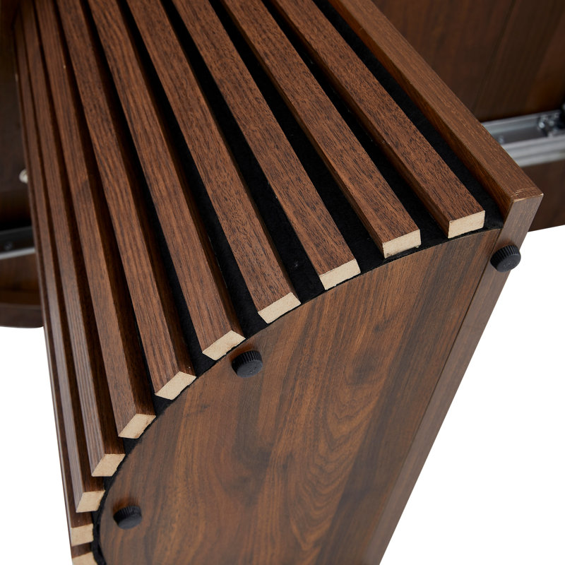 Table basse en bois ronde en bois, flexible et extensible, multifonctionnelle et peu encombrante, conception ovale à la mode et pieds à lattes, table à thé ou bureau, table de salon moderne