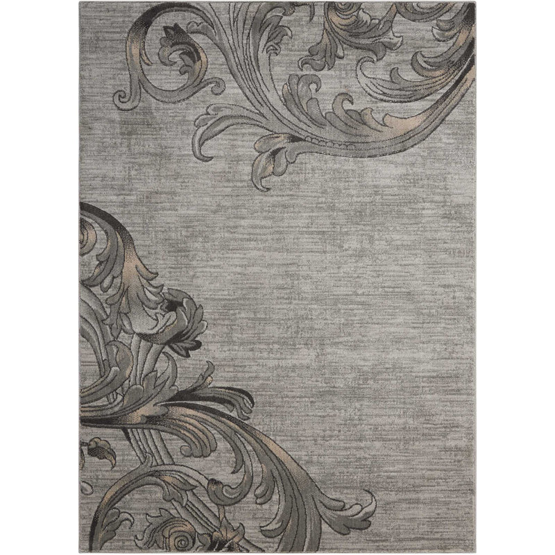 Tapis gris contemporain Ashli, Rectangle 3 pi 10 po x 5 pi 10 po