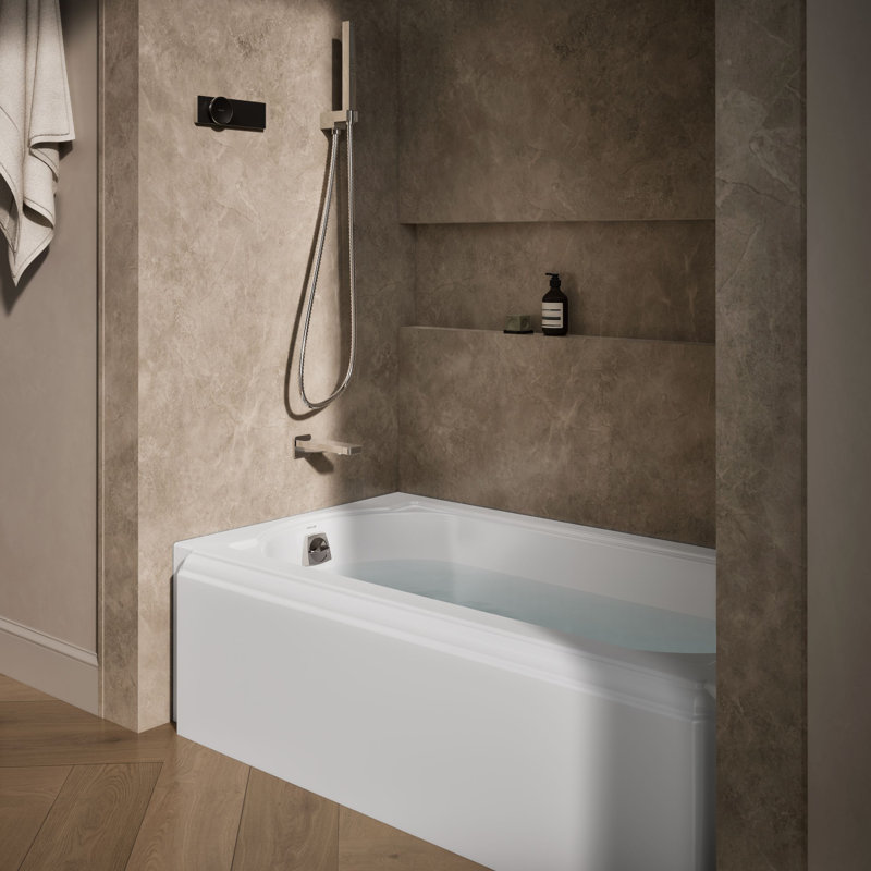 Memoirs® 60" x 32" Alcove/Tile in Soaking Cast Iron Bathtub, Ice Gray