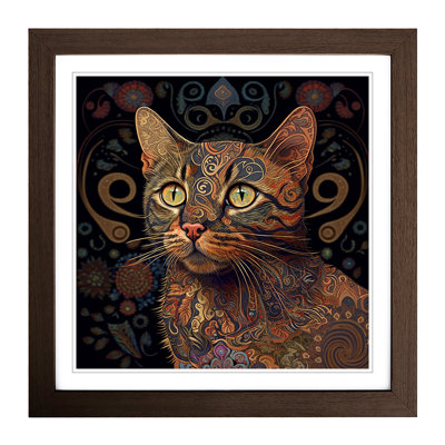 Cat Paisley Art - Framed Print