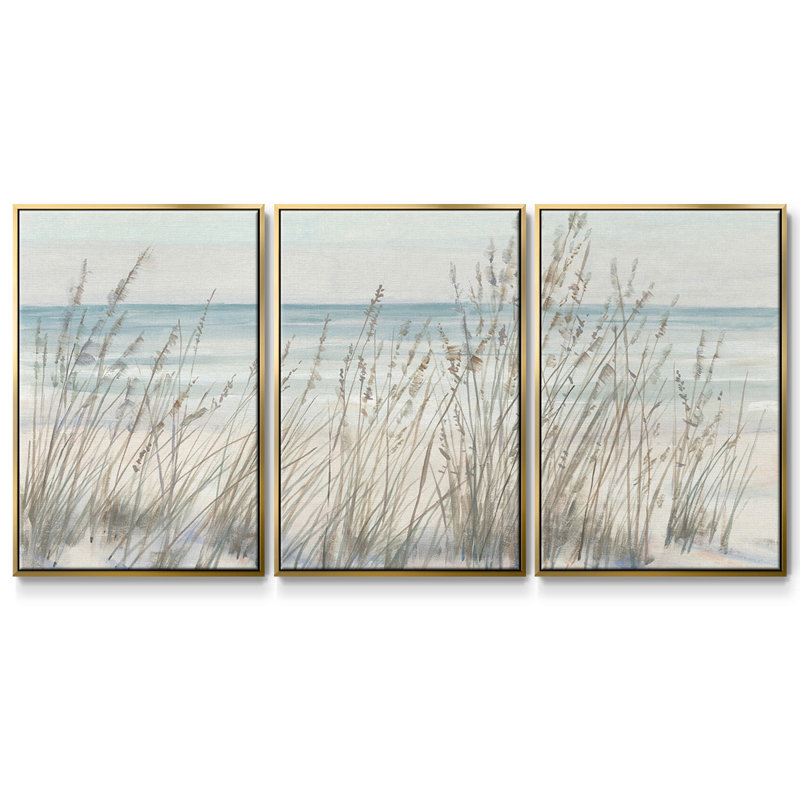 Beach Grass II 3 pièces, H 36 po x l 75 po, Encadrement doré