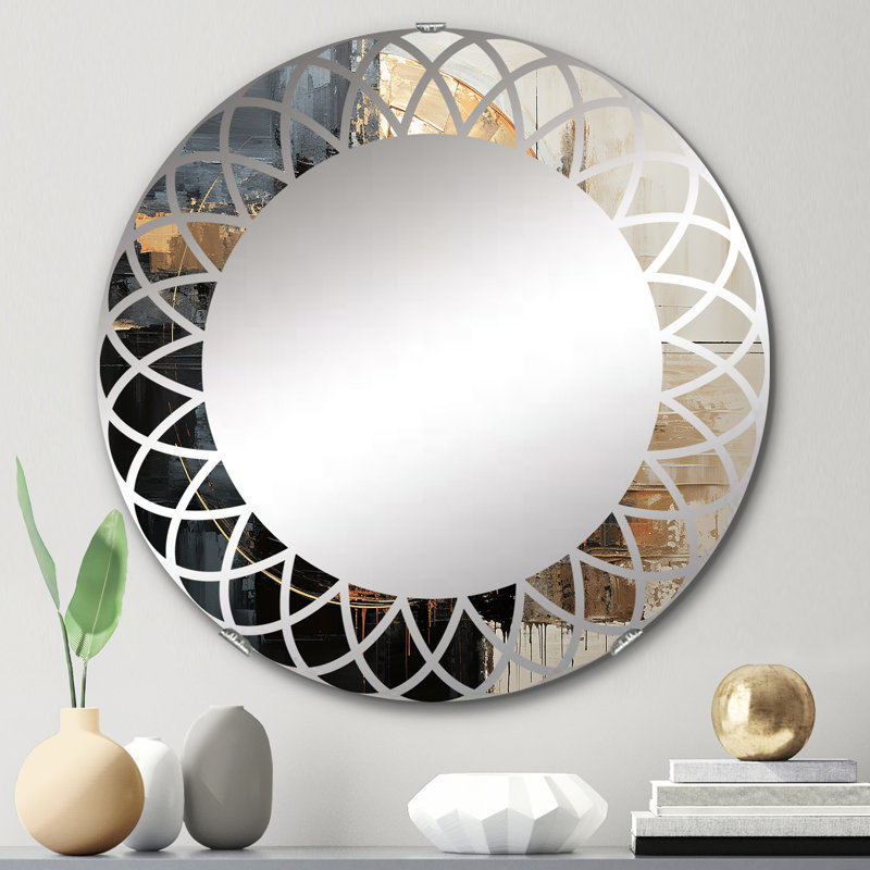 Colfontaine - Miroir mural moderne rond, 24 po x 24 po