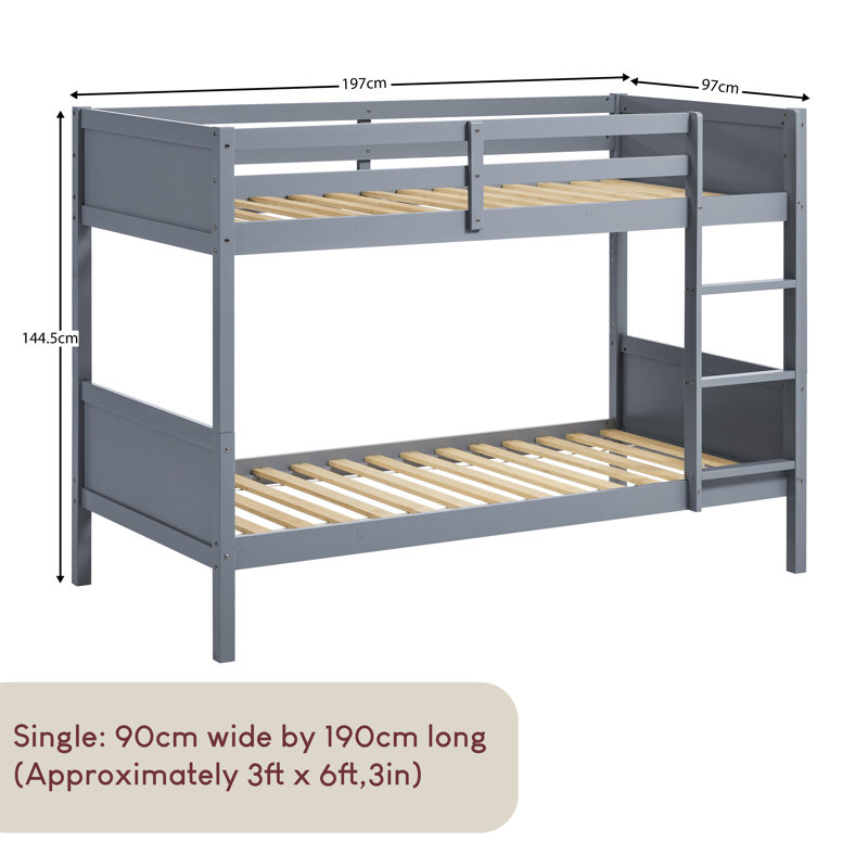 Bedfo Single (3') Kids Bed, Grey