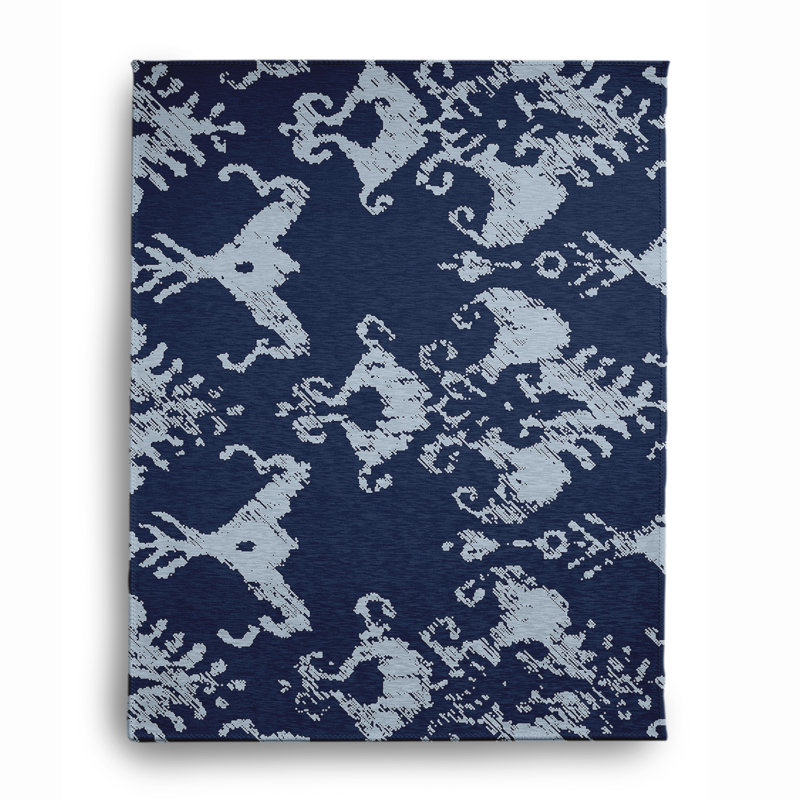 Chenille Ikat Indoor Rug, Rectangle 5' x 7'