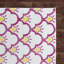 Rose géométrique/crème/jaune Tapis décoratif-24827928