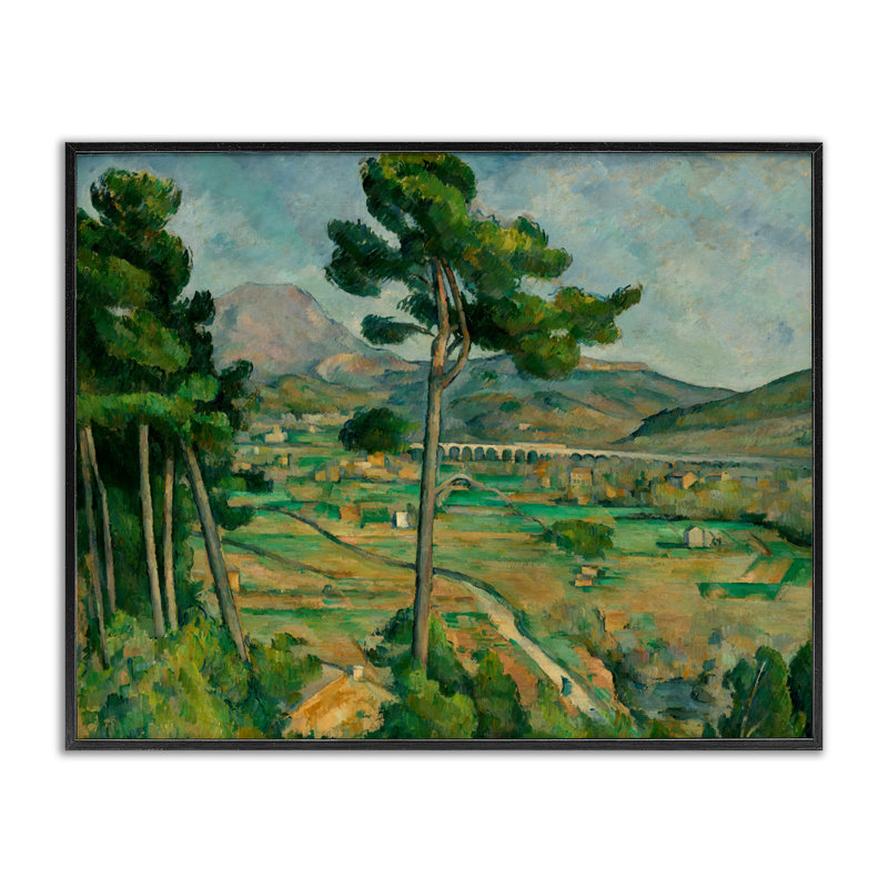 Giclée classique encadrée Mont Sainte-Victoire, design par Paul Cezanne, H 16 po x l 20 po, Giclée encadrée noir minuit