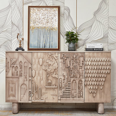 Armoire de luxe sculptée à la main avec portes magnétiques
