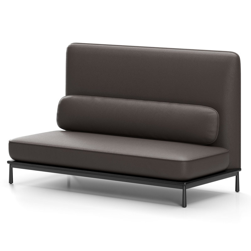 Arc Sofa Two-Seater High Back Middle, Black Oak, Omega Gray