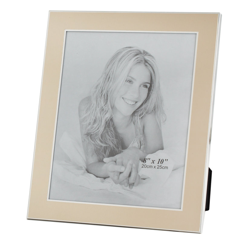 Leming Silver Metal Matte Picture Frame with Mat, 8" x 10"