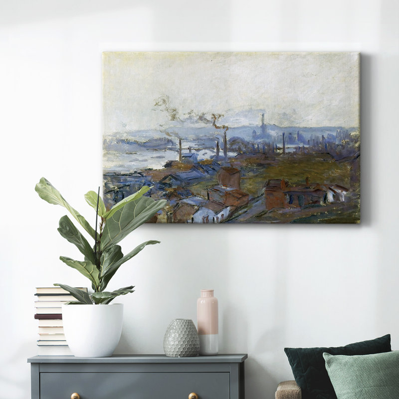 Vue de Rouen vue de la Côte Sainte, toile tendue, H 12 po x l 18 po