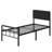 16 Inch Bed Frame with Black Upholstered Headboard and Metal Footboard-1565146198