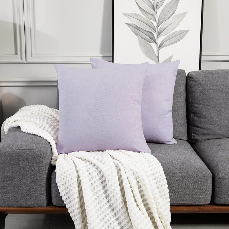Cynne Square Throw Pillow Cover, Pastel Purple, 60cm H x 60cm W x 1cm D