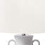Lampe de table Omoi, 30 pouces, base blanche nervurée avec poignées, abat-jour en polyester-116809064