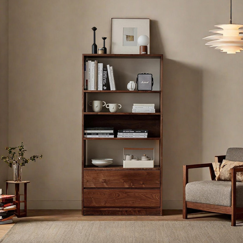 Modern Simple Solid Wood Large Capacity Bookcase